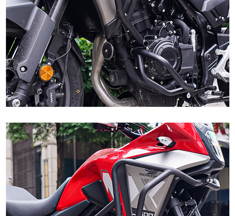 Suitable for Honda Nx500: Protective Bars, Crash Bars, Surround Bars, Rear Rack, Tail Box Rack, Main Stand Rack, Large Support Frame Modification