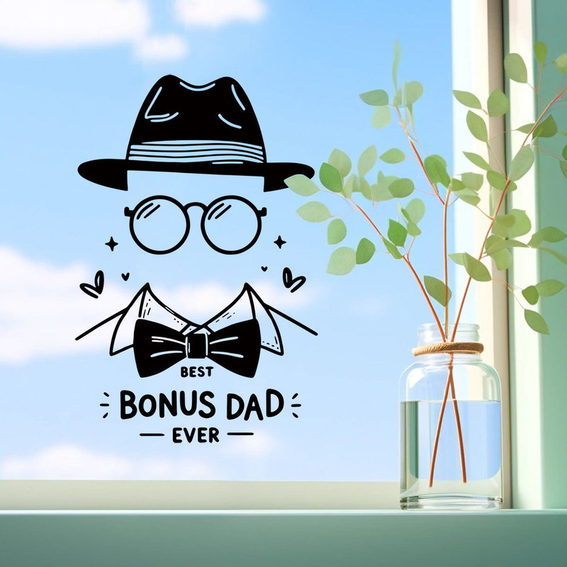 Father's Day Wall Stickers Wholesale Line Drawing Bow Tie Shirt Hat Static Stickers Home Decoration Wall Glass Adhesive Stickers