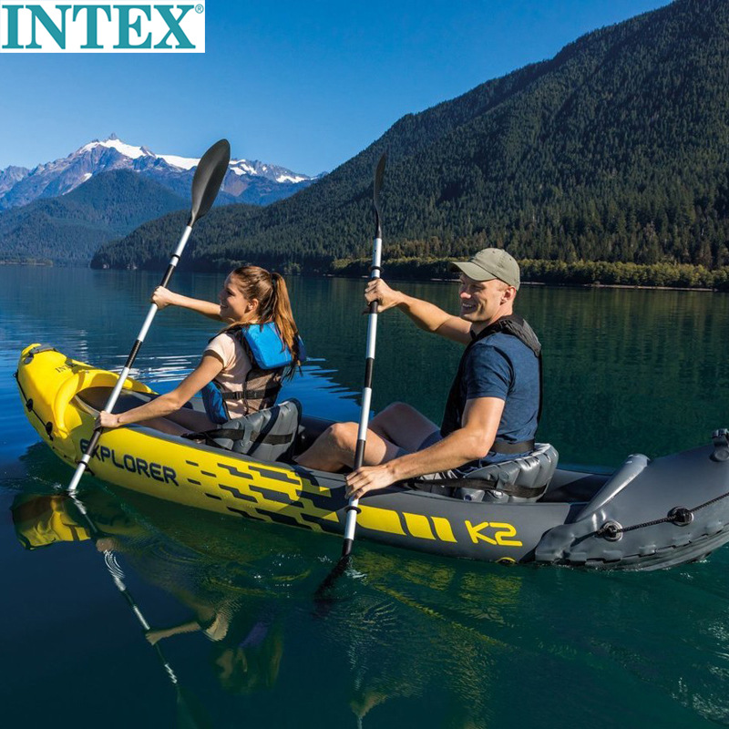 Genuine Intex Explorer Two-Person Inflatable Boat, Two-Person Inflatable Raft, Rubber Rowing Boat, Two-Person Inflatable Canoe, Thickened
