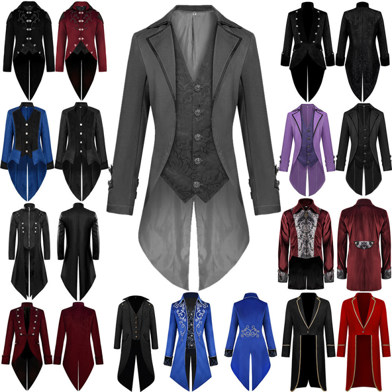 クロスボーダー新作紳士服ヨーロッパとアメリカの中世レトロ宮殿スタイルタキシードフェイクツーピースコートプロムドレス在庫あり|undefined