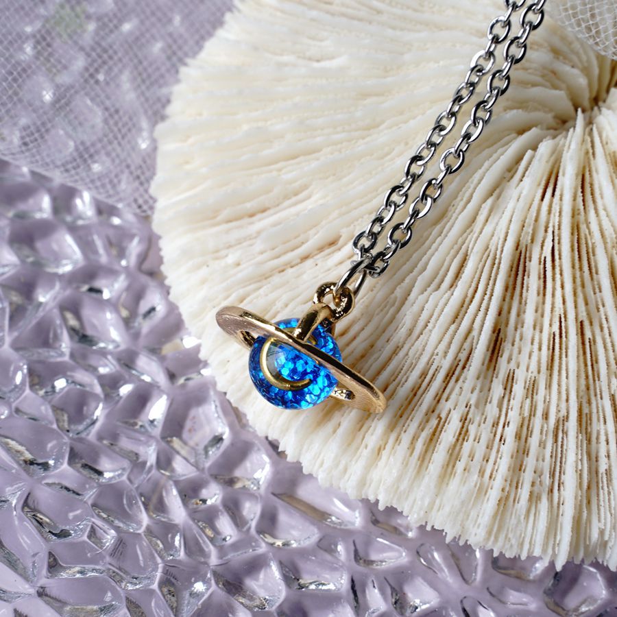 20g Weight Artificial Gemstones Inlay Material Pendant Necklace Classification Daily Occasion Alloy Material Starry Sky Pattern Women'S Gender Fashion Style Fashion Starry Sky Alloy Artificial Gemstones Pendant Necklace 7