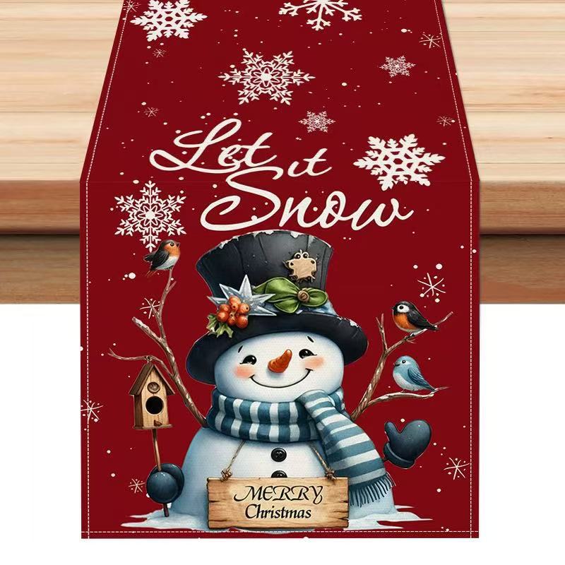 Amazon nueva bandera de mesa de Santa Claus blanca mesa de té de Navidad sala de estar dormitorio mesa de decoración de fondo