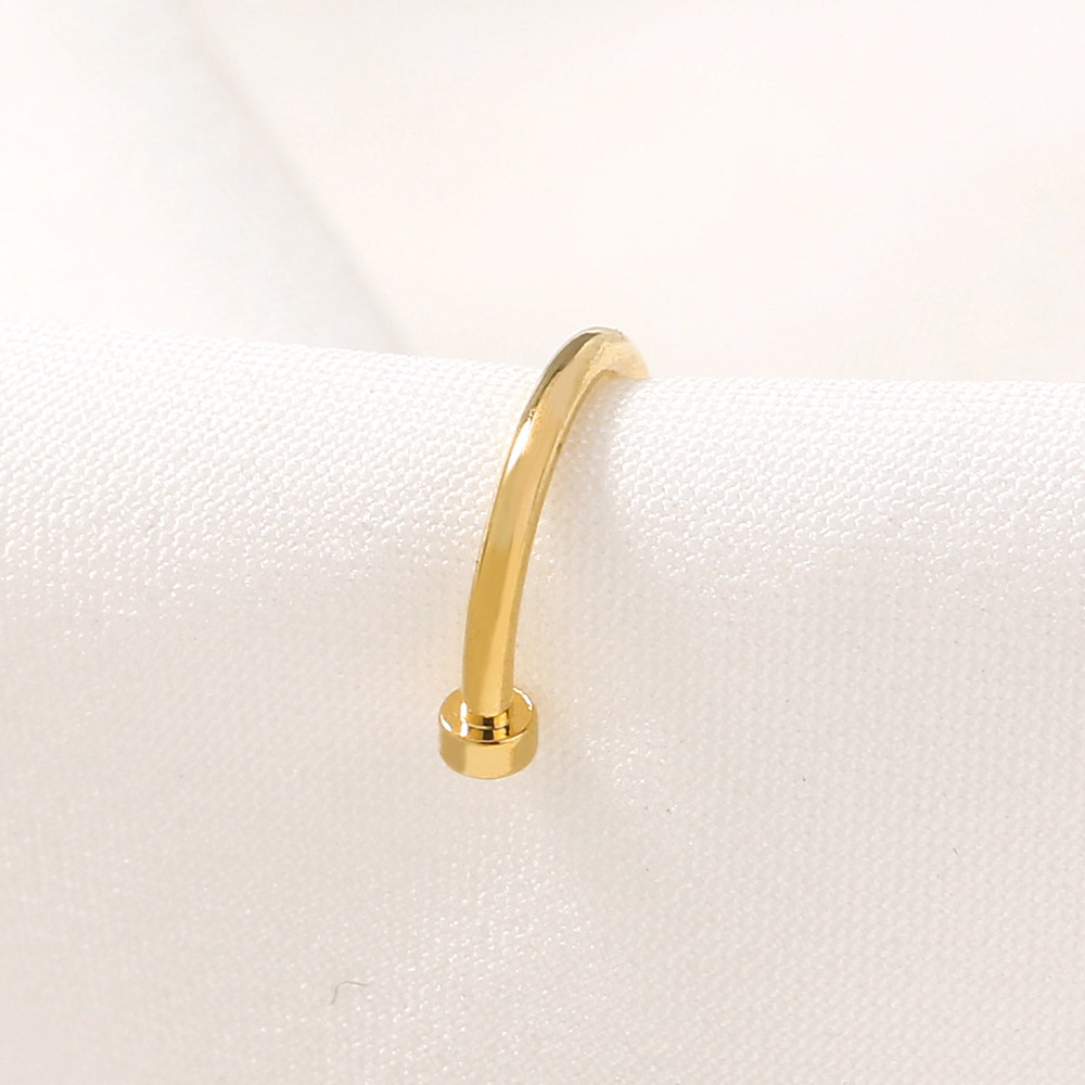 fashion stainless steel fake nose ring C-shaped gold nose nail piercing jewelry