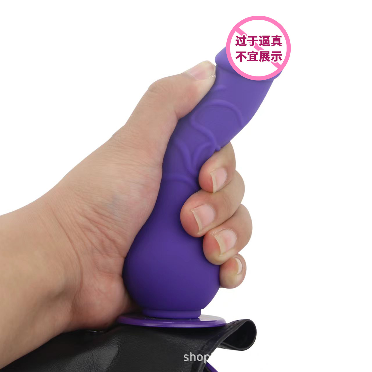 Dual-Head Wearable Strapless Dildo, Black Silicone-Style Couples Toy — detail image 5