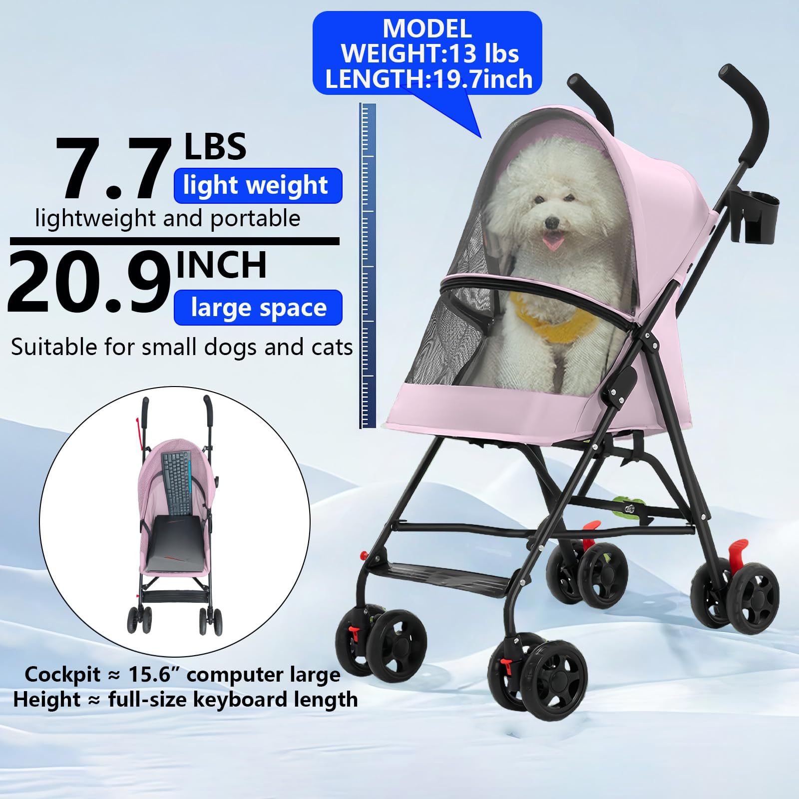 Transfronterizo simple pet carrinch pet pet pet carrinch pet out pequeño portátil ligero plegable con un botón