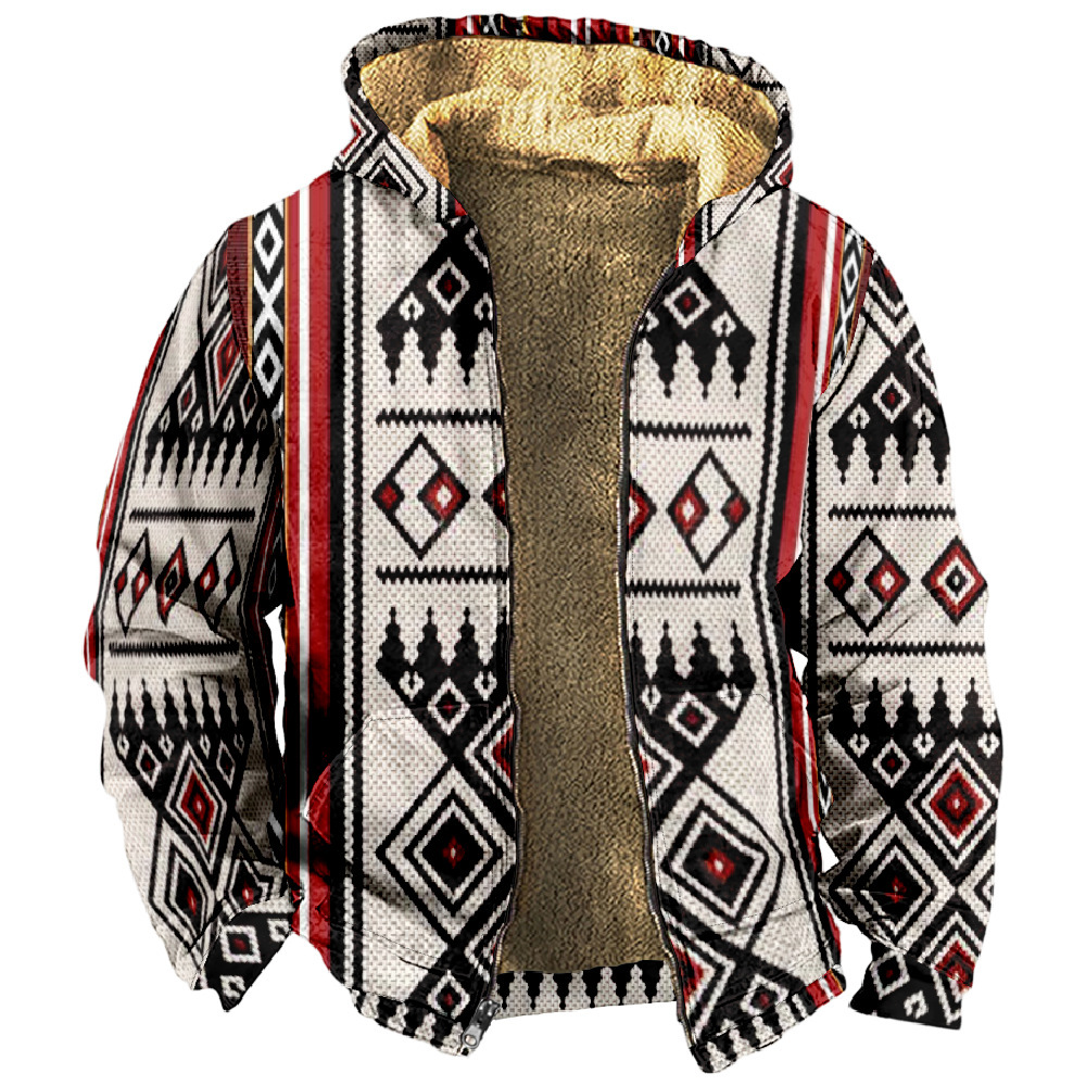 Chaqueta de manga larga con estampado de otoño para hombre de estilo británico retro Chaqueta con capucha con cremallera de venta directa de fábrica transfronteriza MF12