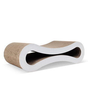 Dropshipping 430-White Figure-Eight Large Cat Toy Cross-Border Hot-Selling High-Density Corrugated Cat Scratching Board
