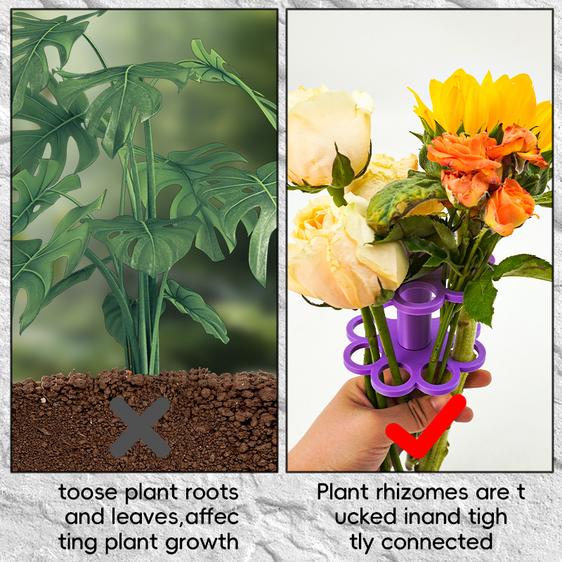 Nuevo producto transfronterizo Flower Arrangement Artifact Arreglo floral Artefacto jardinería escritorio decoración plástico