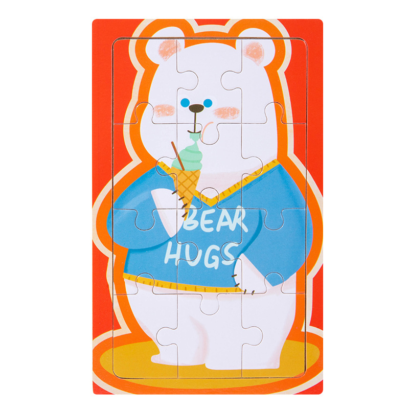 Educación temprana Iluminación juguetes de dibujos animados puzzle de bloques de animales 0 - 3 años de niños pequeños niños y niñas puzzle de bebés