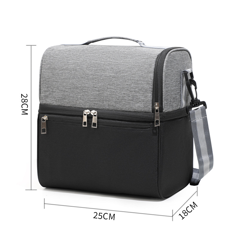 Nueva bolsa de hielo grande de color en contraste, bolsa de picnic al aire libre, bolsa de mantenimiento fresco de comercio exterior, bolsa de almuerzo, bolsa de almuerzo, bolsa de aislamiento de mensajero, color a juego