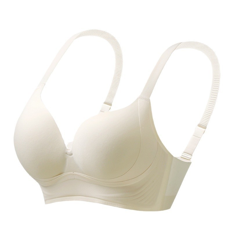 Gran tamaño de ropa interior de látex sin marcas para damas, pecho grande para mostrar un pecho pequeño para evitar la caída de la cola gorda mm delgada sujetador