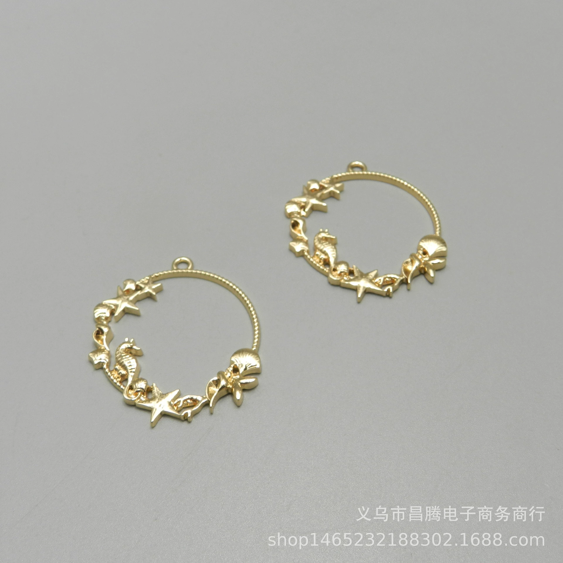 Сохраняющий Цвет Морская раковина морского конька УФ-эпоксидная рама металлическая полая рама DIY ювелирные аксессуары материал ручной работы