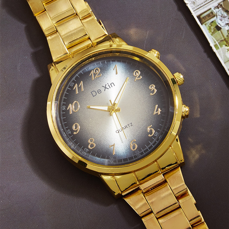 Estilo coreano de la moda clásico puntero de marcación grande superficie digital reloj de cuarzo de negocios casual de los hombres elegante reloj de moda