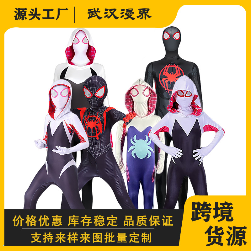 Spider-Man: into the Spider-Verse 2 Halloween Costume for Kids - Miles Spider-Man Jumpsuit and Gwen Cosplay Outfit