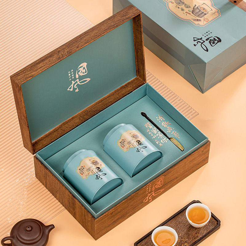 碧螺春礼盒空盒信阳毛尖圆罐茶叶盒安吉白茶铁罐茶叶罐包装盒批发