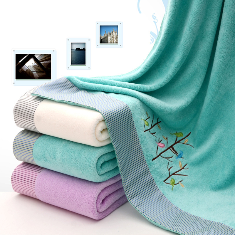 Bath Towel Women Adult Soft Beach Towel Swimming Embroidered Thick Cartoon Good-looking Absorbent Household Stall Supermarket Shopping Mall Bath Towel Women Adult Soft Beach Towel Swimming Embroidered Thick Cartoon Good-looking Absorbent Household Stall Supermarket Shopping Mall