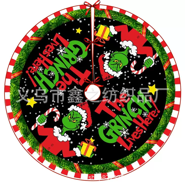亚马逊新款圣诞树裙 格林奇树裙 雪花堆树裙 新款树裙 双面可做