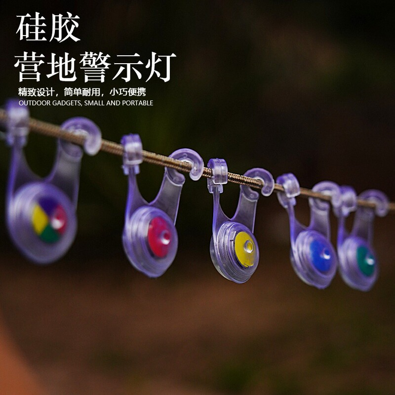 Led Tent Rope Hanging Light Backpack Bicycle Warning Tail Light Silicone Camp Light Waterproof Camping Outdoor Portable