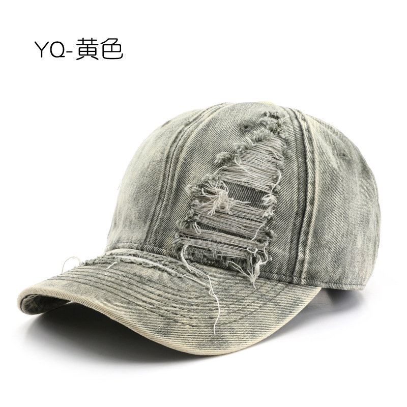 Personalidad coreana retro mujer primavera y otoño color sólido agujero agua lavable placa gorra gorra de lengua de pato hombre al aire libre sombrero de béisbol protector solar