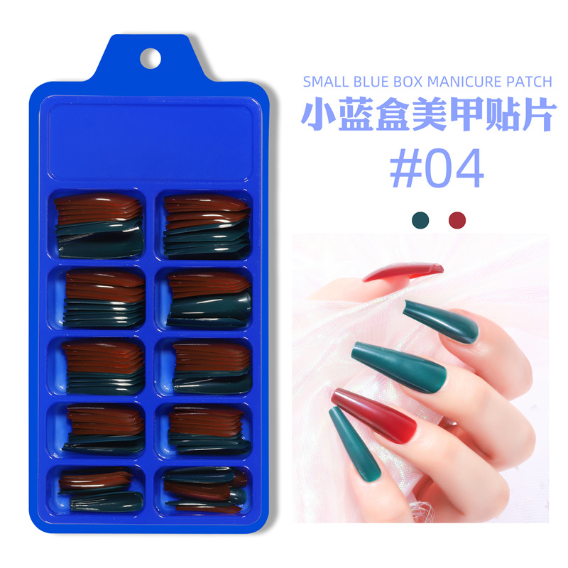 Transfronterizo nuevo desgaste de ballet color pequeño cuadro azul Ballet completo pegatinas sólido parche de uñas