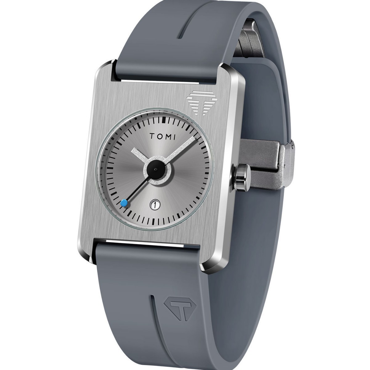 Square Calendar Watch Korean Style Student Watch With Rubber Strap For Men Fashionable_voghion.com