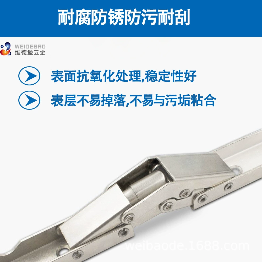WEIDEBAO Groove-Free 90-Degree Stainless Steel Long-Strip Hinge for Cabinet Doors/Countertops, Easy DIY Install