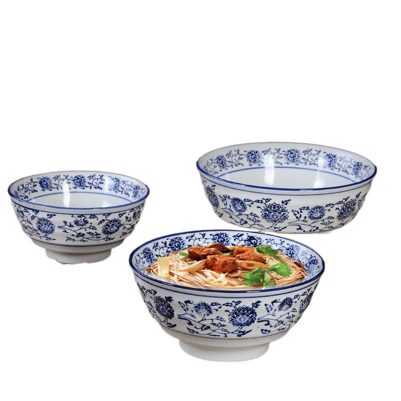 青花磁器麺鉢、業務用レストラン専用麺鉢、大鉢、カタツムリ麺鉢、ラーメン鉢、チャーハン麺鉢|undefined