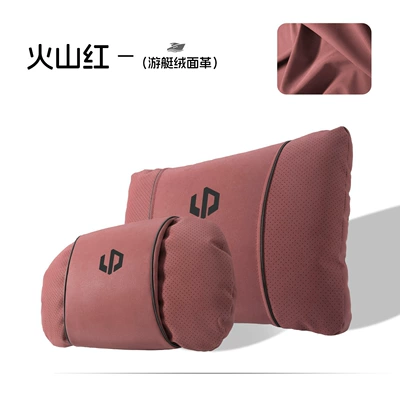 pillow, neck support pillow | Headrest - s-model-leather-velvet-volcano-red-zero-run-headrest-lumbar-support-set