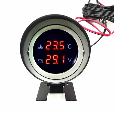 Cannon type water temperature voltmeter two-in-one combination table circular 12V24V automobile truck excavator engineering vehicle universal (automobile instrument)