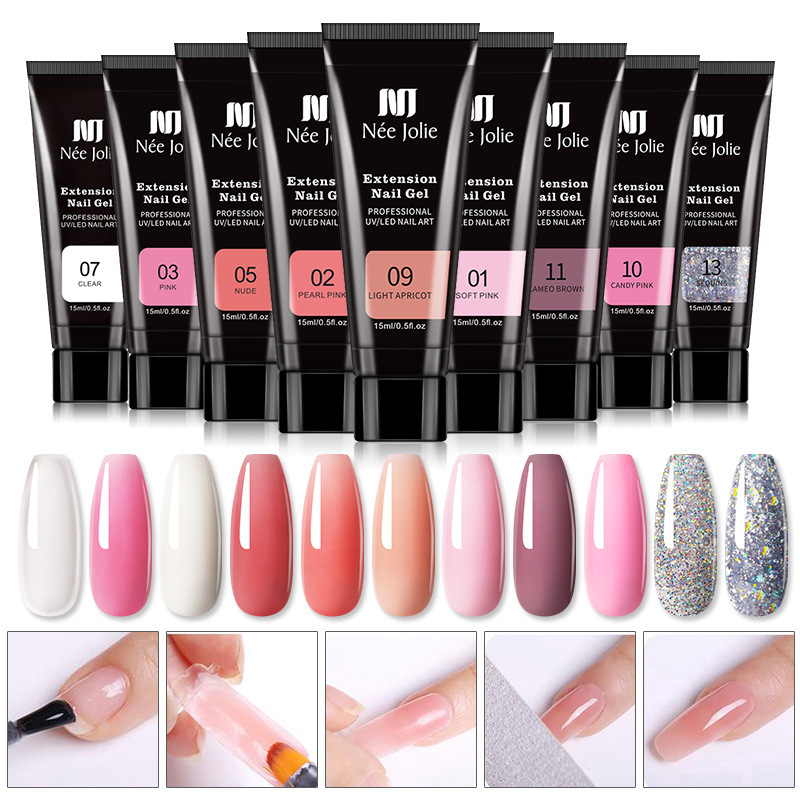 Nee Jolie Nail Extend Gel 15ml Paperless Crystal Nail Extend Gel UV Phototherapy Gel