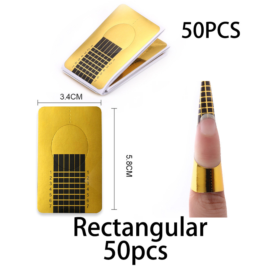 Soporte de papel de uñas rectangular herradura fototerapia extensión de uñas de cristal clavo de oro Especial