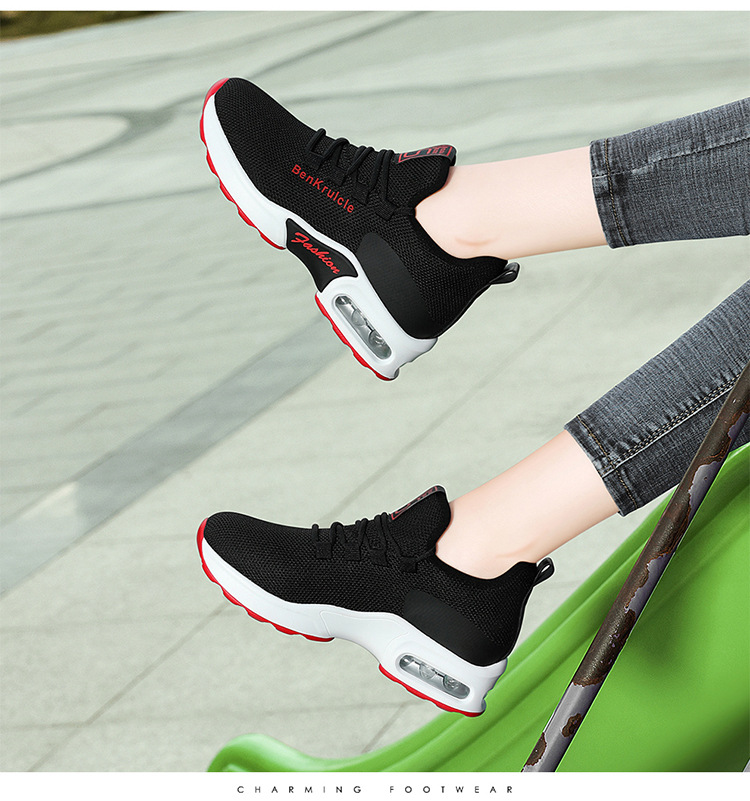 Giày thể thao đệm khí nữ chạy bộ mùa xuân hè 2024 lưới thoáng khí chống trượt — DH 58019 đen trắng [mẫu rỗng], JST 3172-1 đen đỏ [cộng với nhung], DH 18023 Màu tím đen [Mẫu mùa xuân và mùa thu], JST 11163 Xám trắng [Mẫu mùa xuân và mùa thu] chi tiết 4