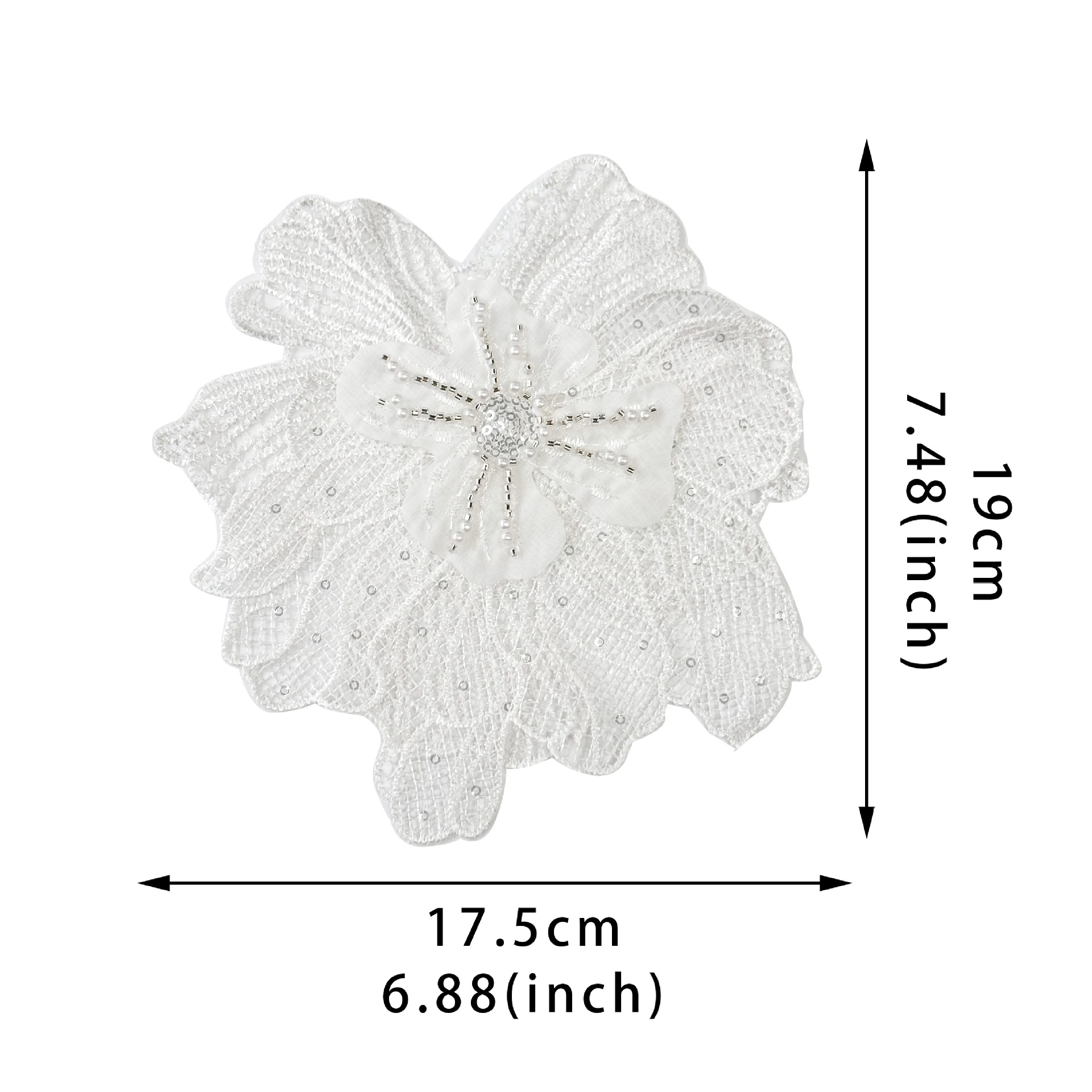 Pegatinas de encaje de flores estereoscópicas blancas, malla exquisita, decoración con esquinillas, accesorios de ropa DIY image 6