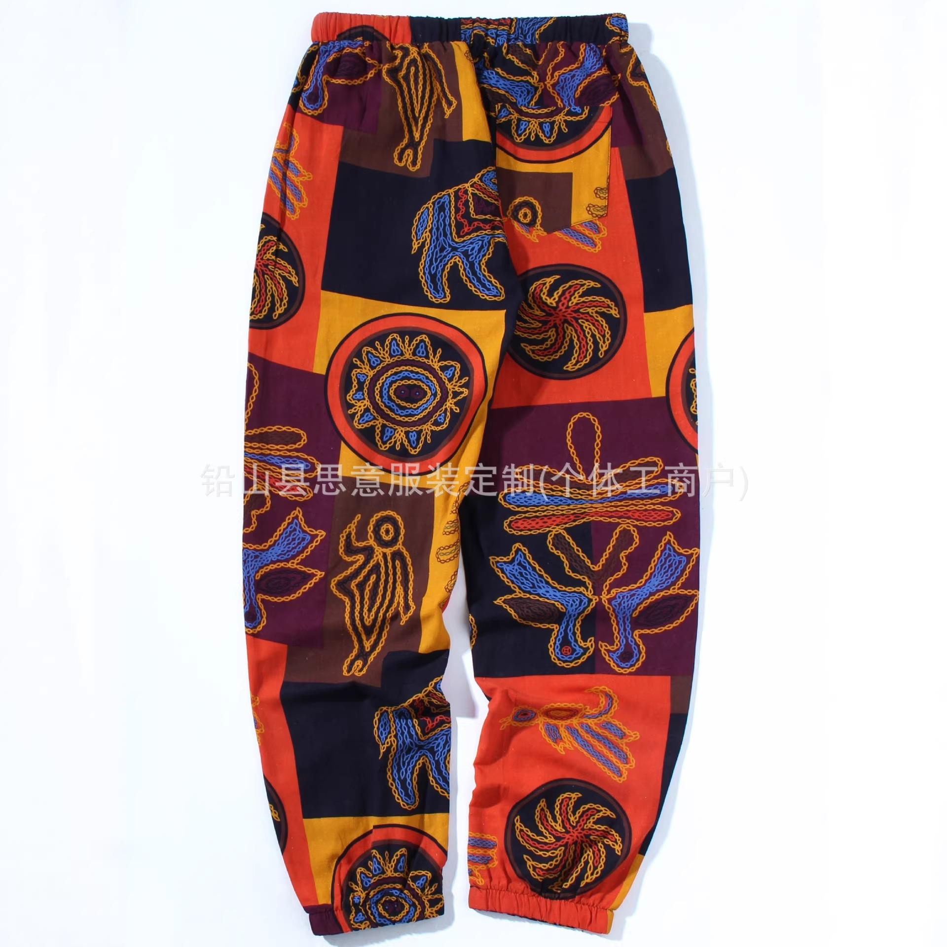 A comprehensive collection of men's casual pants for cross-border trade, featuring spring/summer 2023 styles, including cotton and linen printed slim-fit pants with a modern Chinese aesthetic.