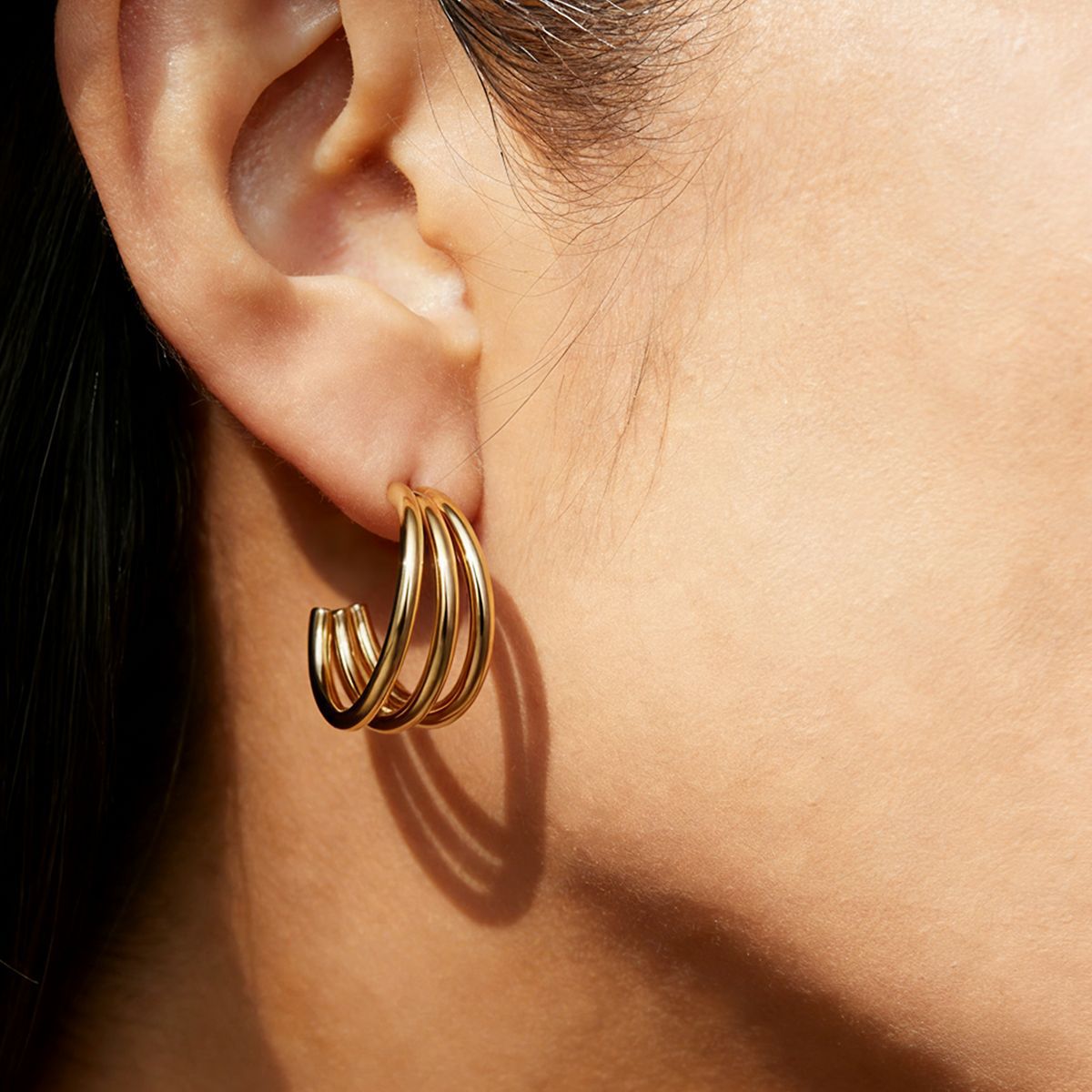 TENA Europa y América aretes de aretes de acero inoxidable geométricos aretes de aretes de aretes de aretes de acero inoxidable caliente diseño universal nicho Zhongzhong aretes de aretes de acero de titanio para mujeres transfronterizas image 3