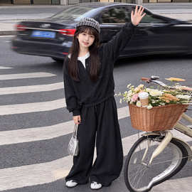 女童秋装套装2026新款洋气儿童时髦简约随性两件套女孩春秋款衣服