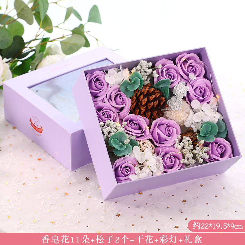 Regalo del Día de San Valentín para la novia esposa novias madre Navidad simulación jabón Rosa ola bola ramo