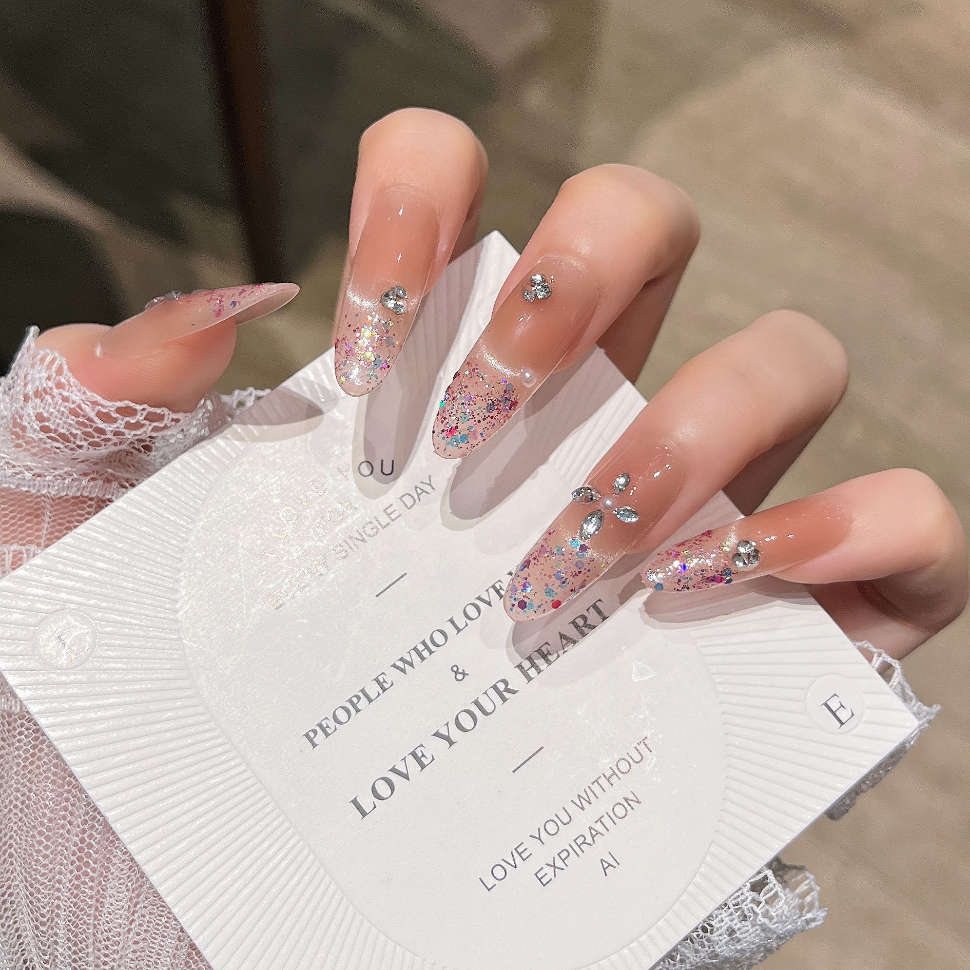 Elíptico puro hecho a mano para usar polvo de manicure brillante manicure al por mayor manicure artificial manicure manicure