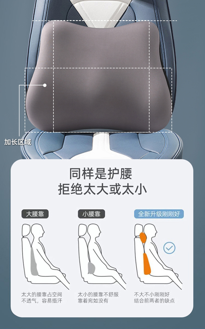 Car Headrest and Lumbar Support Memory Foam Pillow, Enlarged and Heightened, Neck Pillow, Shoulder Pillow, Car Support Pillow with Custom Logo