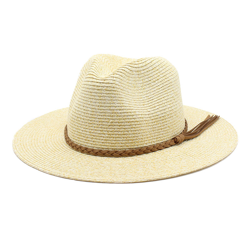 2022 primavera y verano nuevo Twist tejido suave ala superior versión del sombrero hombres y mujeres Panamá paja sombrero fresco sombrero plegable