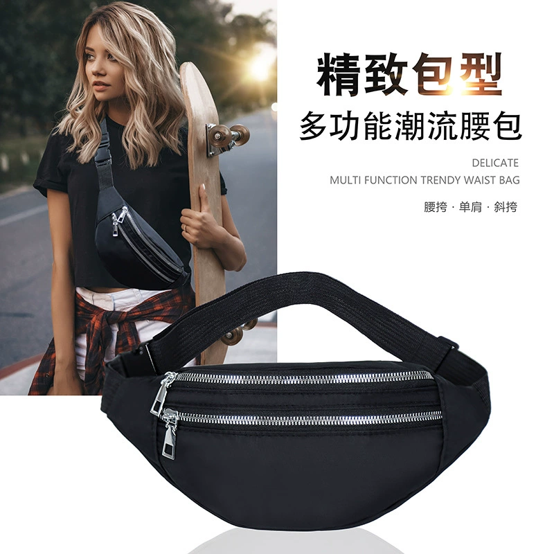 Sports Belt Bag, Korean Style, Waterproof and Spacious Waist Pack, Adjustable Strap (16×15×1.5 cm)