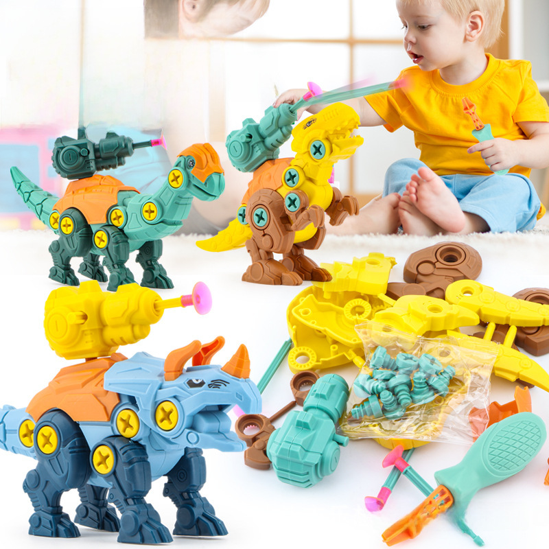 Children's Assembly Dinosaur DIY Set Toy Screw and Disassemble T-Rex Triceratops for Boys and Girls Intelligence Development