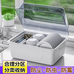 台所の水切り食器棚には蓋付きの食器棚があります。