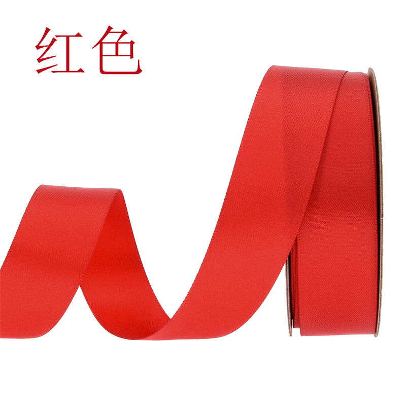 Transfronterizo 2.5 cinta de poliéster de cifrado doble cara cinta de seda mate vestido de boda decoración regalo de flores embalaje cinta forjada 25m