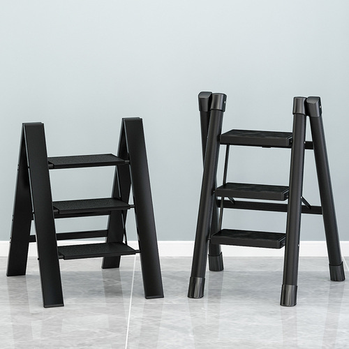 Manufacturer Direct Sale Ladder Household Multi-functional A-frame Foldable Ladder Stool Folding Flower Stand Ladder Thick Carbon Steel