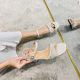 2024 Summer New Square Head, Low Heel, Flat Bottom, One line Buckle with Open Toe Fairy Style, Wearing Large Sandals for Women 41-43