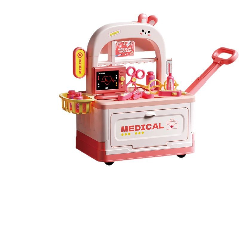 Clínica médica de simulación infantil transfronteriza juguete estetoscopio inyección pulso cardíaco carro médico casera
