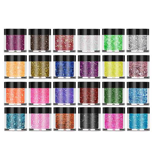 Factory direct sales mixed gradient glitter UV resin glue 24 colors DIY filler material pack 5g
