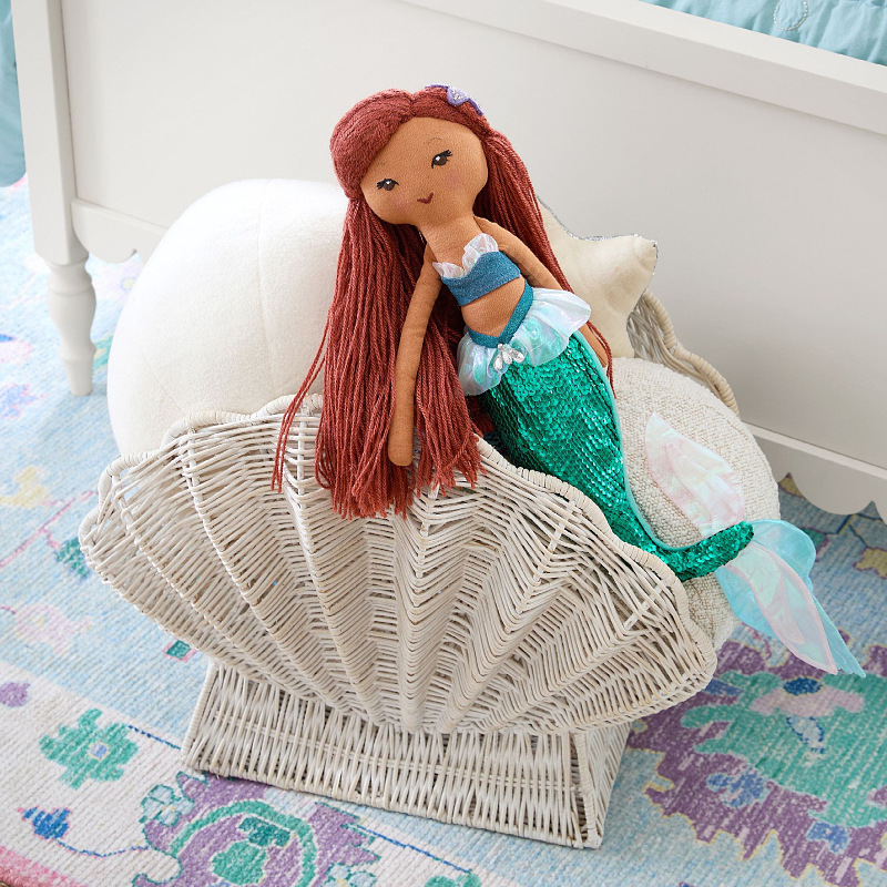 Cesta de almacenamiento de ropa conchas de caña dormitorio infantil cesta de almacenamiento doméstica snack juguetes libros cesta de almacenamiento de artículos diversos