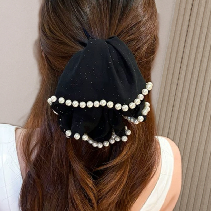 303 Заколка для хвоста из бисера Гипсофила